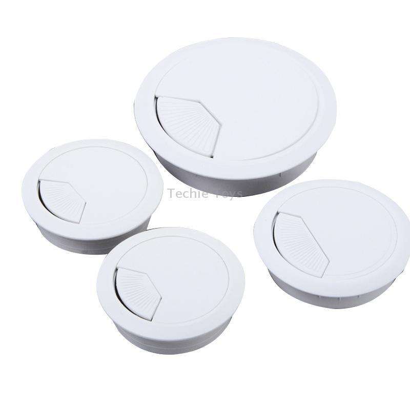 20 PCS ABS Plastic Round Cable Box Computer Desk Cable Hole Cover, Specification: 53mm (White)