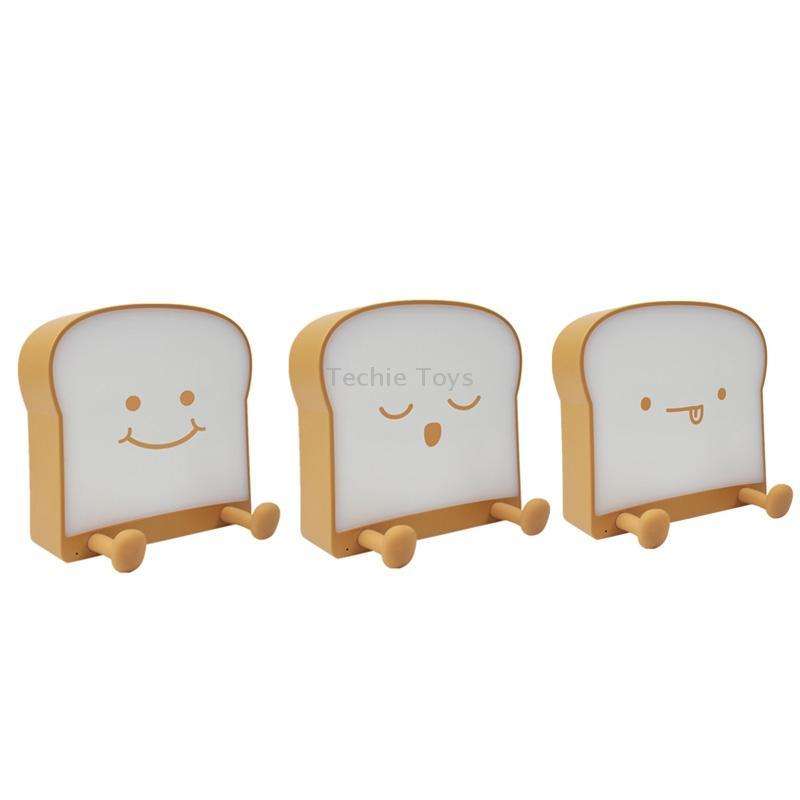 F-L-01 Toast Bread Night Light With Mobile Phone Holder Children Bedroom Timing Sleep Light(Playful)