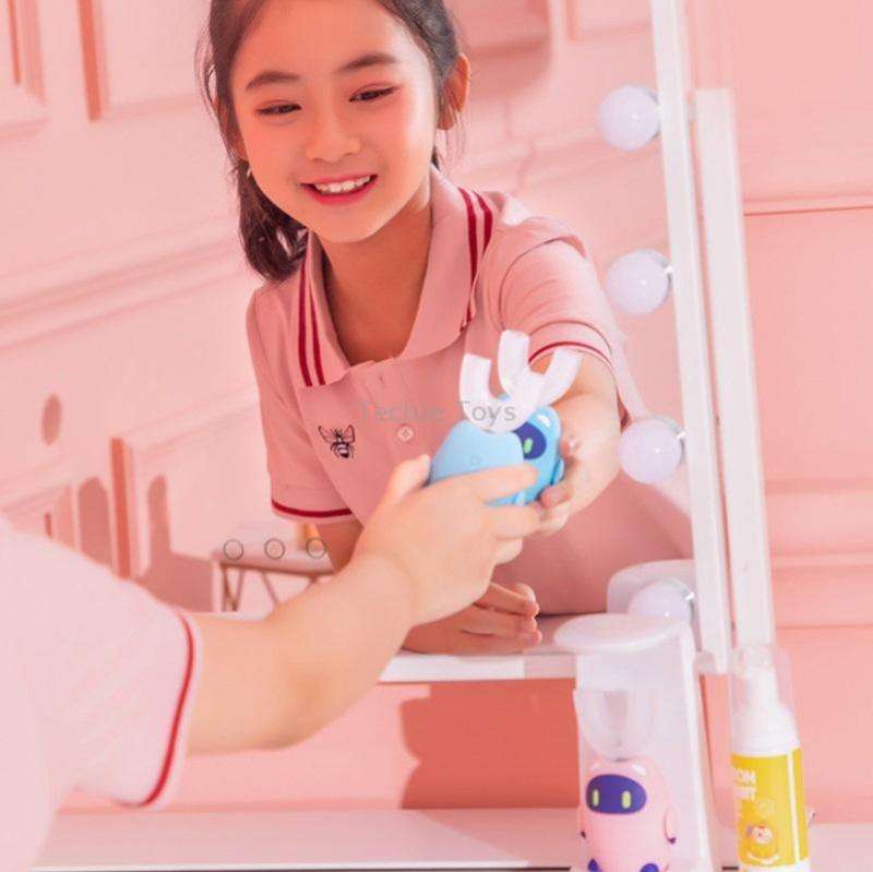 Lanbeibei Children U-Shaped Automatic Electric Toothbrush 2-6 Years Old Plus Version (Pink)