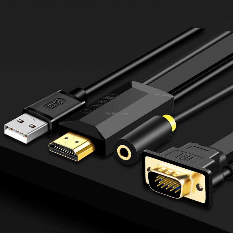 10m JH HV10 1080P HDMI to VGA Cable Projector TV Box Computer Notebook Industrial Display Adapter Ca