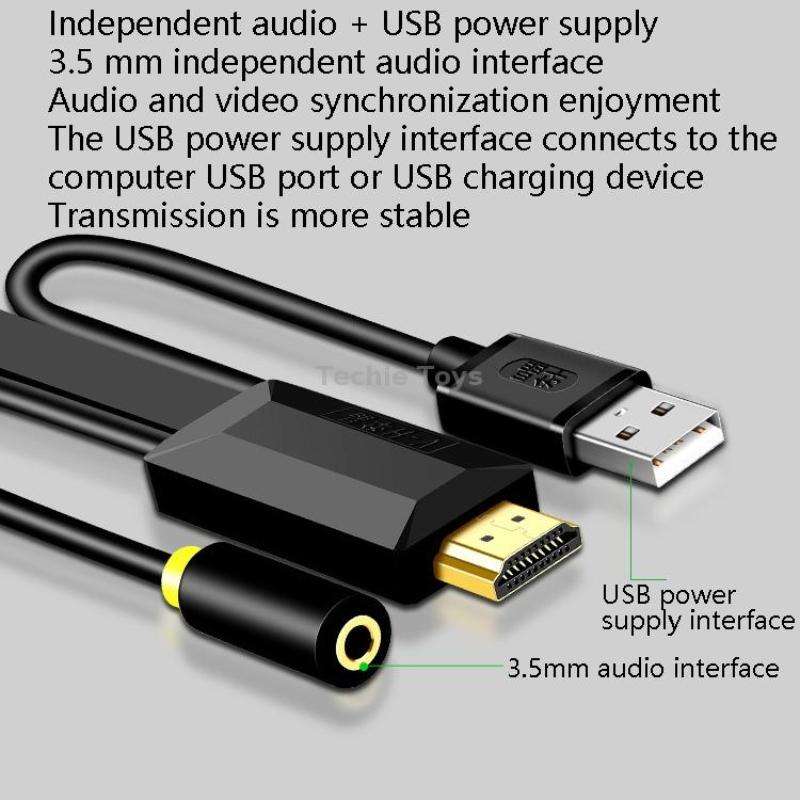 10m JH HV10 1080P HDMI to VGA Cable Projector TV Box Computer Notebook Industrial Display Adapter Ca