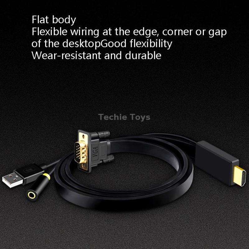 10m JH HV10 1080P HDMI to VGA Cable Projector TV Box Computer Notebook Industrial Display Adapter Ca