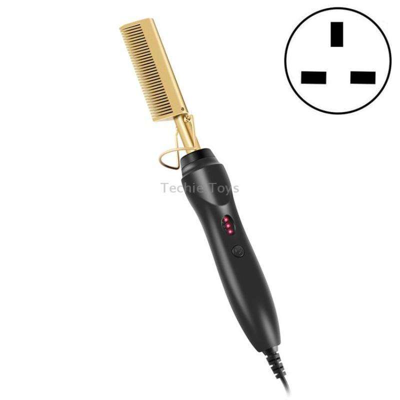 Multifunctional Comb Dry And Wet Dual-Use Curly Hair Straightening Stick Electric Perm Comb UK Plug(