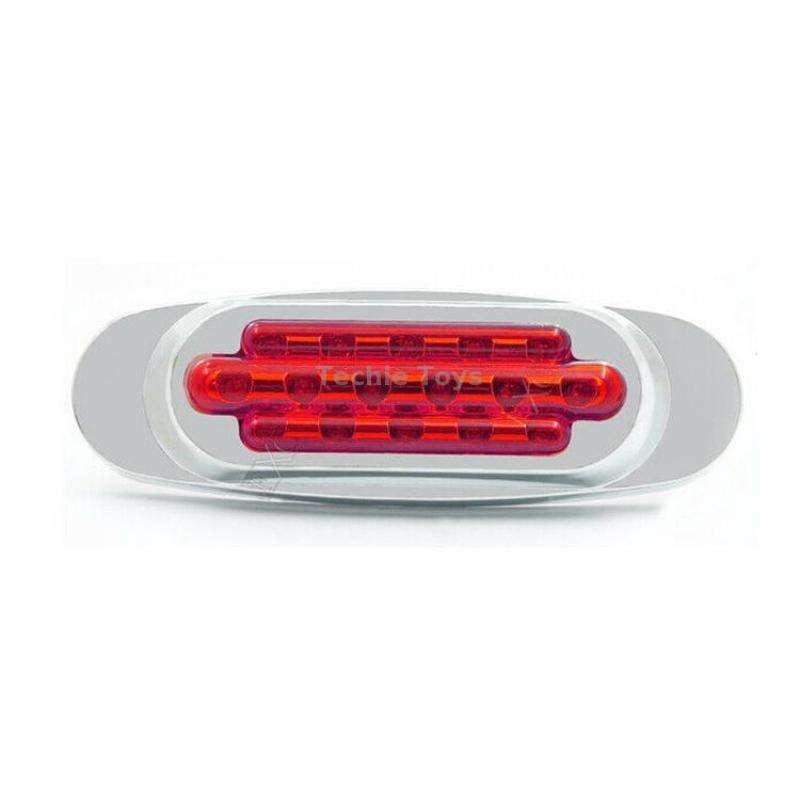12-24V 16 LEDs Electroplating Side Lights Side Tail Lights Cargo Truck Modification Light, Colour: R