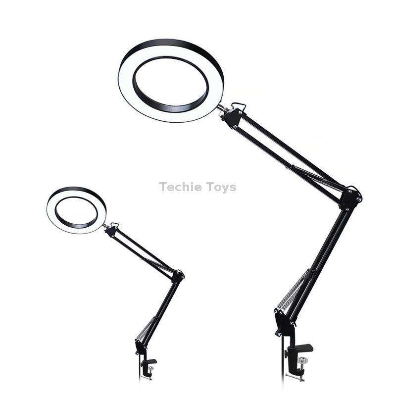 LED Eye Protection Reading Book Light USB Folding Clip Magnifying Glass Electronic Maintenance Light