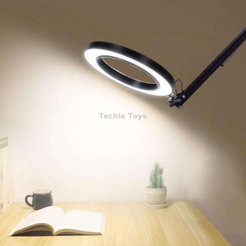 LED Eye Protection Reading Book Light USB Folding Clip Magnifying Glass Electronic Maintenance Light