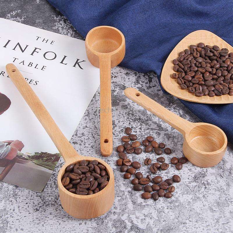 Long-Handled Wooden Spoon Seasoning Spoon Dessert Coffee Milk Tea Spoon Small