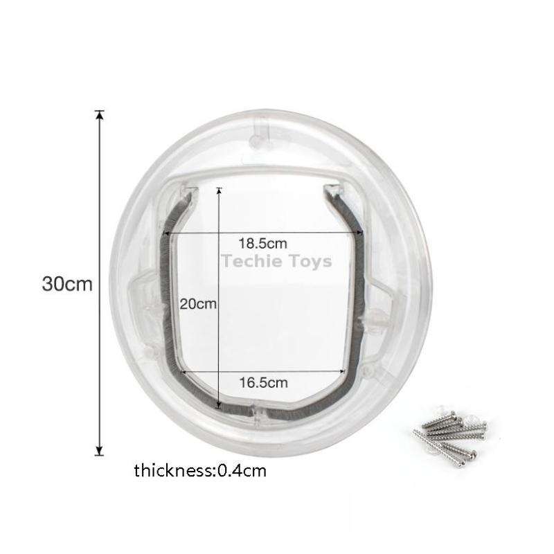 Pet Supplies PC Material Round Glass Door Cat Puppy Door Hole(Transparent)