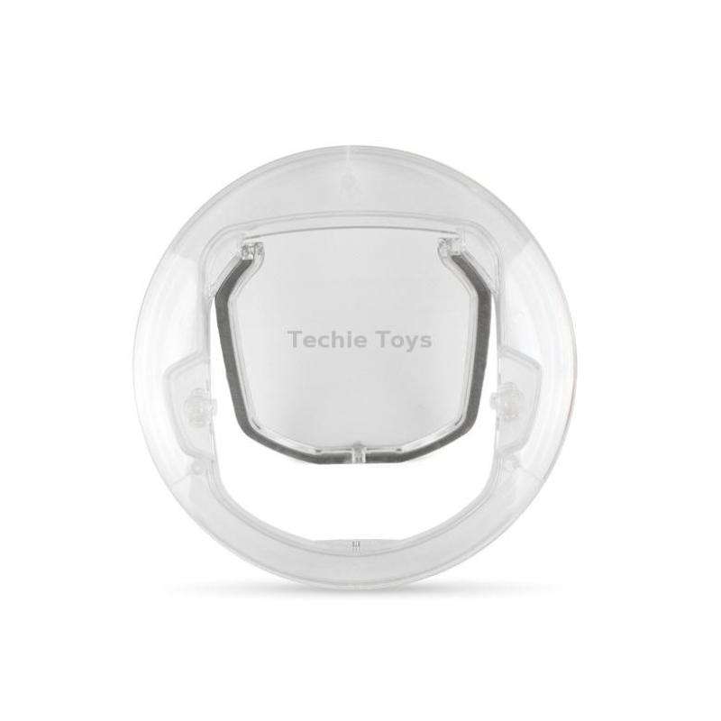 Pet Supplies PC Material Round Glass Door Cat Puppy Door Hole(Transparent)