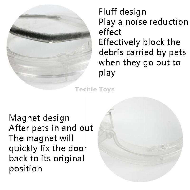 Pet Supplies PC Material Round Glass Door Cat Puppy Door Hole(Transparent)