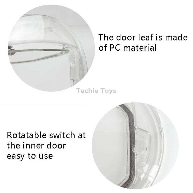 Pet Supplies PC Material Round Glass Door Cat Puppy Door Hole(Transparent)