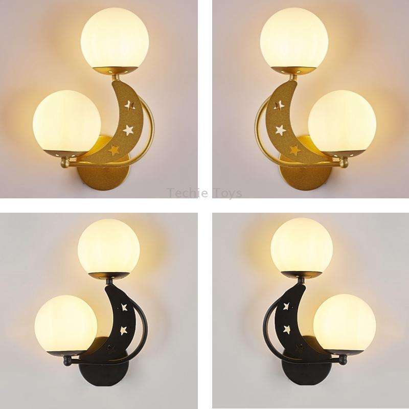 Bedroom Bedside Wall Lamp Indoor Background Wall Lamp Tri-color Light(6082 Golden Right)
