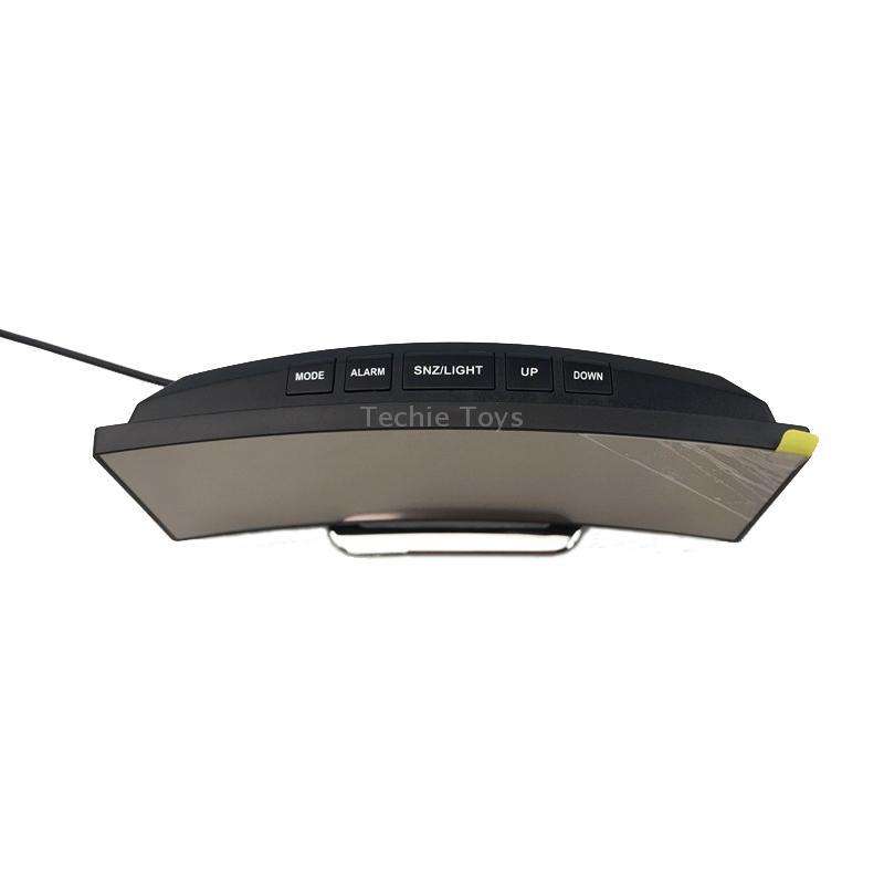6507 Curved Big Screen Electronic Clock LED Mirror Mute Alarm Clock(Green)