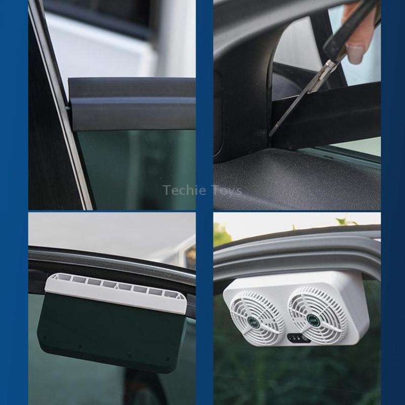 USB Interface Car Cooling Device Car Exhaust Air Circulation Exhaust Fan Car Changing Fan(White)