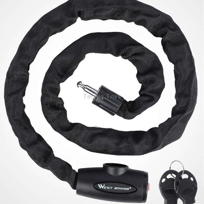 WEST BIKING 0705042 Bicycle Anti-Theft Key Lock Mountain Bike Motorcycle Chain Lock, Specification: