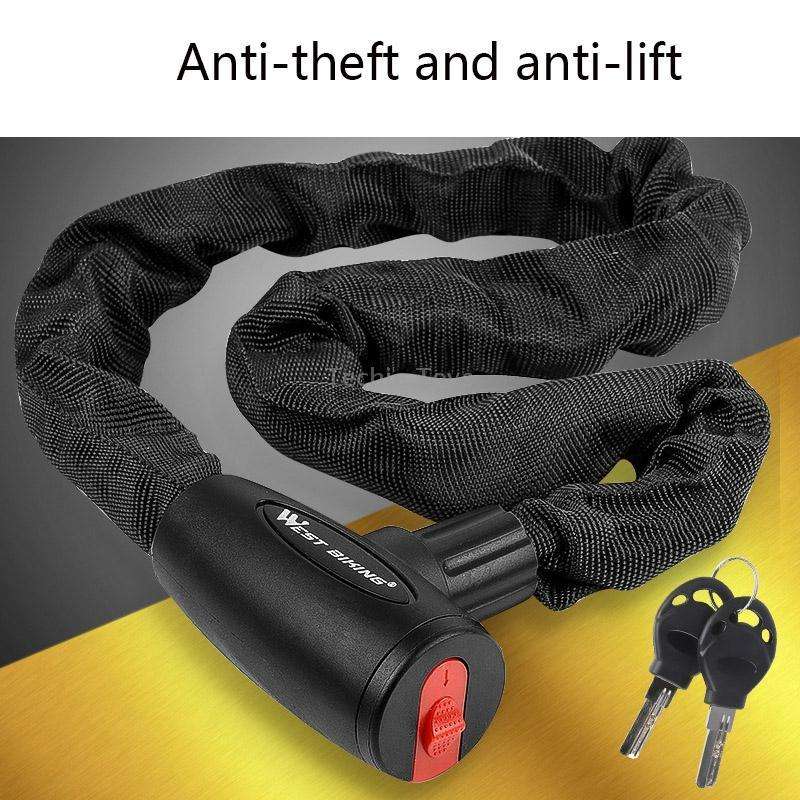 WEST BIKING 0705042 Bicycle Anti-Theft Key Lock Mountain Bike Motorcycle Chain Lock, Specification: