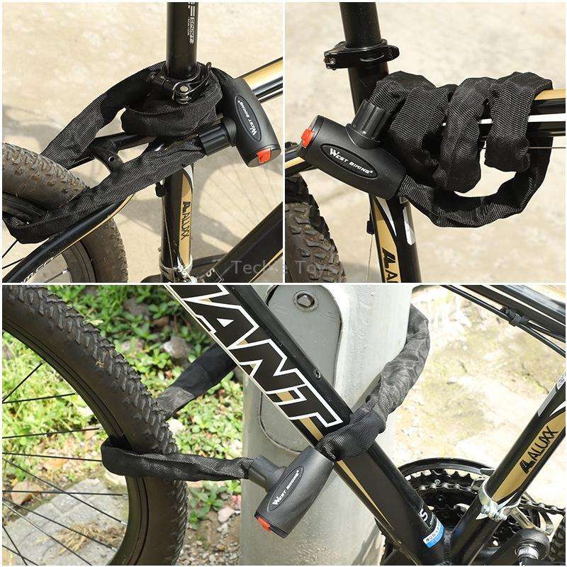 WEST BIKING 0705042 Bicycle Anti-Theft Key Lock Mountain Bike Motorcycle Chain Lock, Specification: