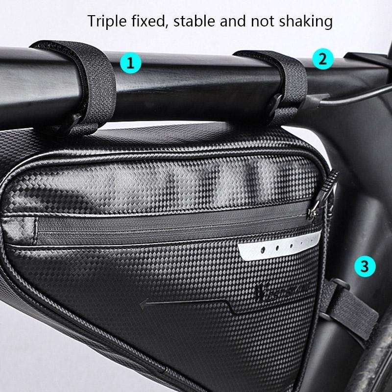 WEST BIKING Bicycle Large-Capacity Triangle Bag Waterproof Beam Bag Riding Equipment(Black)