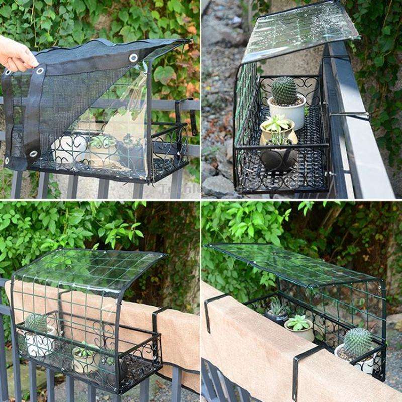 Flower Frame Sunshade Net Balcony Flower Sunscreen Rain Frame Cover Canopy, Specification: 120x24x30