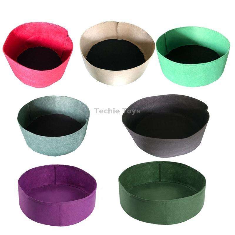 90x30cm 190L Felt Planting Barrel Indoor Outer Round Plant Bag Non-Woven Seedling Bag(Green)