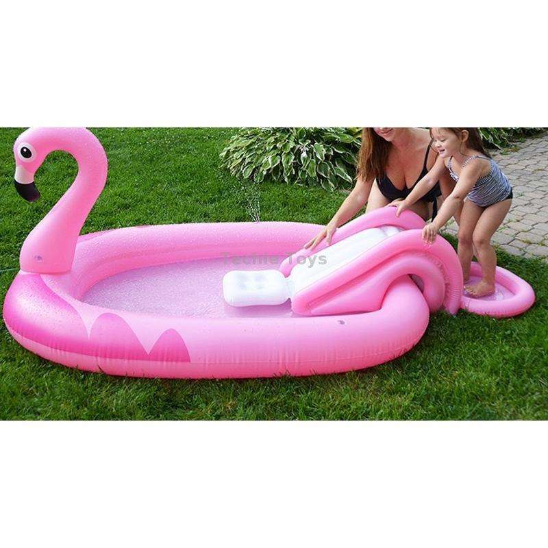 Home Large Cartoon Animal Drama Pool Water Spray Inflatable Swimming Pool Slide Pool( Slide Spray Wa