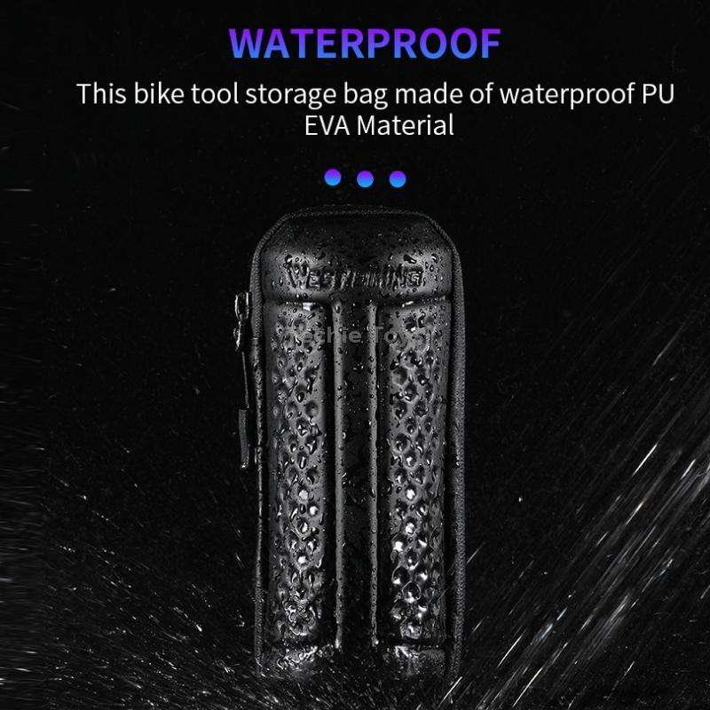 WEST BIKING 1.2L Bicycle EVA Hard Shell Water Bottle Bag With Bottle Cage(Rack+A Black Bag)