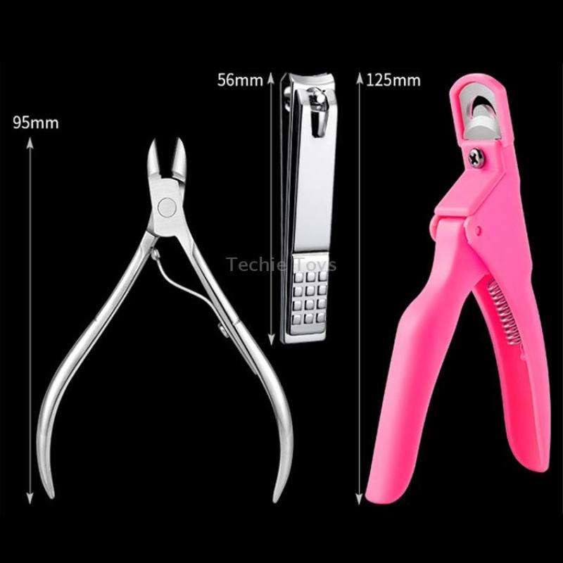 FABIYAN Nail Brush Nail Piece Set Nail Art Polishing Supplies Set, Specification: Transparent Full-s