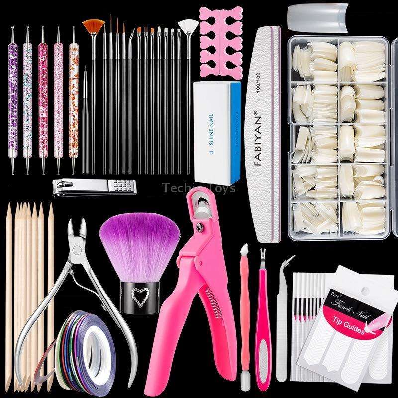 FABIYAN Nail Brush Nail Piece Set Nail Art Polishing Supplies Set, Specification: Natural Big Set