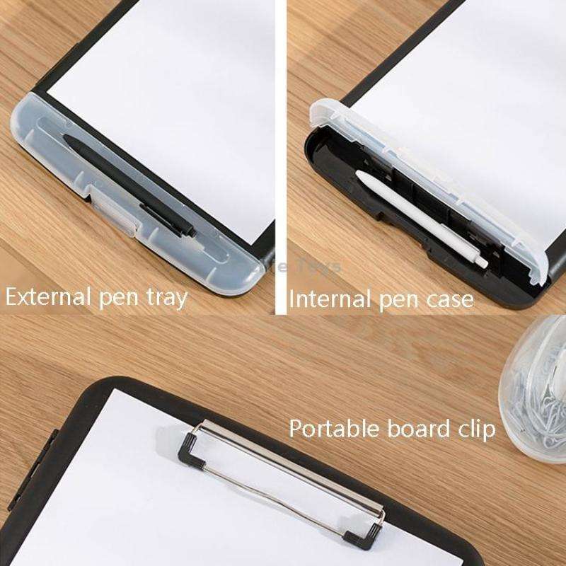 Outdoor Waterproof Paper Storage Archive Box A4 Multi-Function Copy Panel Clip File Box(Black)