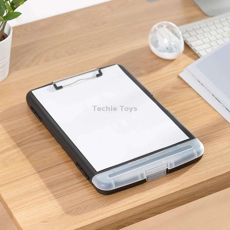 Outdoor Waterproof Paper Storage Archive Box A4 Multi-Function Copy Panel Clip File Box(Black)