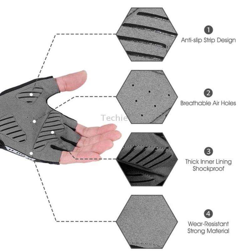 WEST BIKING YP0211210 Mountain Cycling Gloves Half Finger Breathable Anti-Slip Gloves Riding Equipme