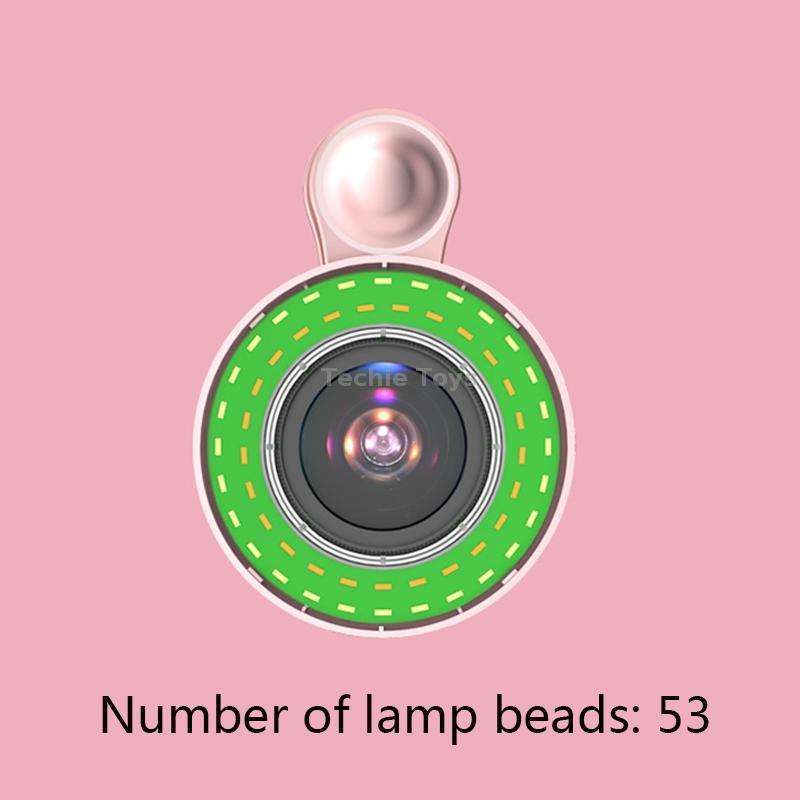 Mobile Phone Macro Lens Beauty Makeup Selfie Light(Pink)