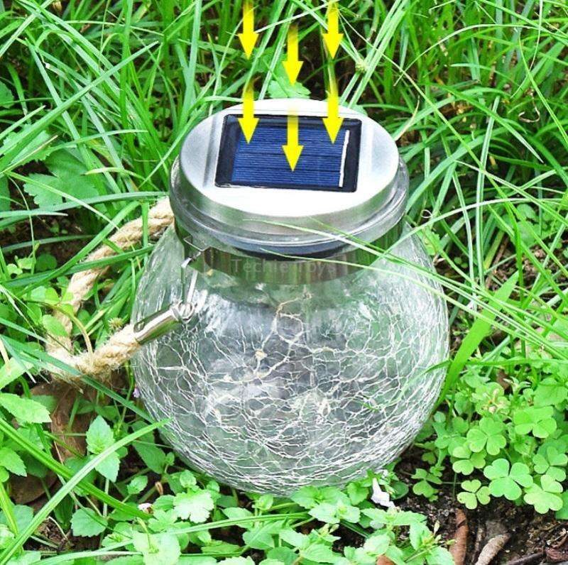 20 LED Solar Energy Glass Bottle Pendent Lamp IP44 Waterproof Outdoor Garden Decoration Light(Color