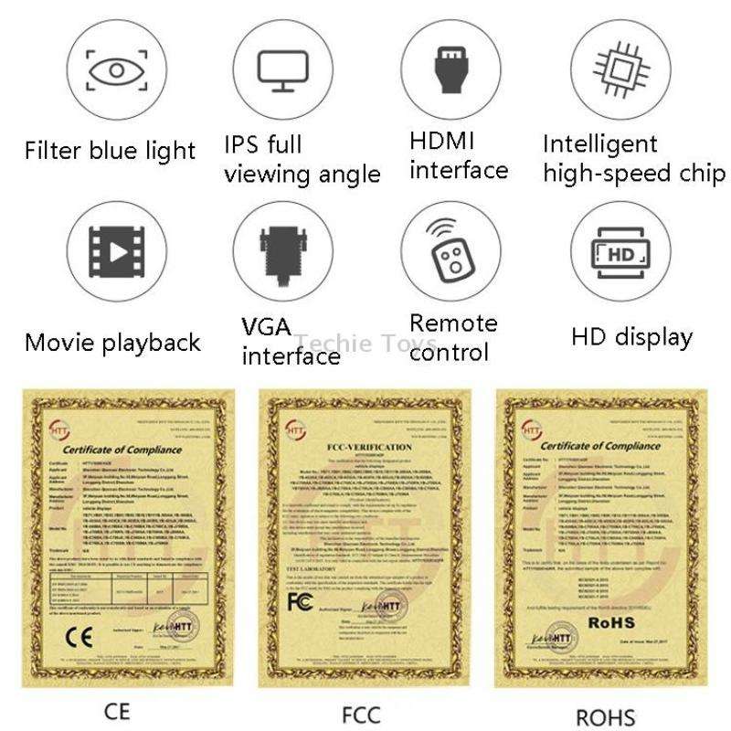 YB-700A-1 7 Inch 12/24V HD Car Monitor Display HDMI VGA AV Interface Home Computer Video Player Reso