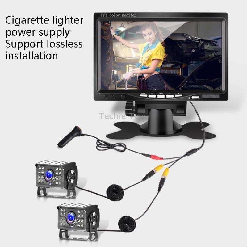 Big Truck 7 Inch Display Night Vision Camera Reversing Monitoring System Car HD Inverted Video, Reso