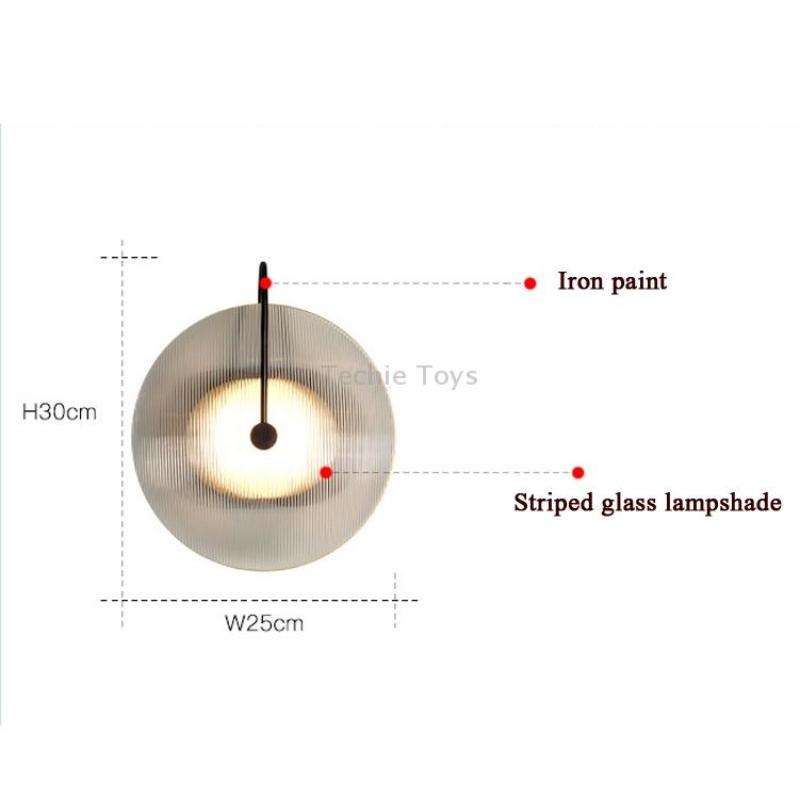 LED Glass Wall Light Corridor Light Three-color light(Black)