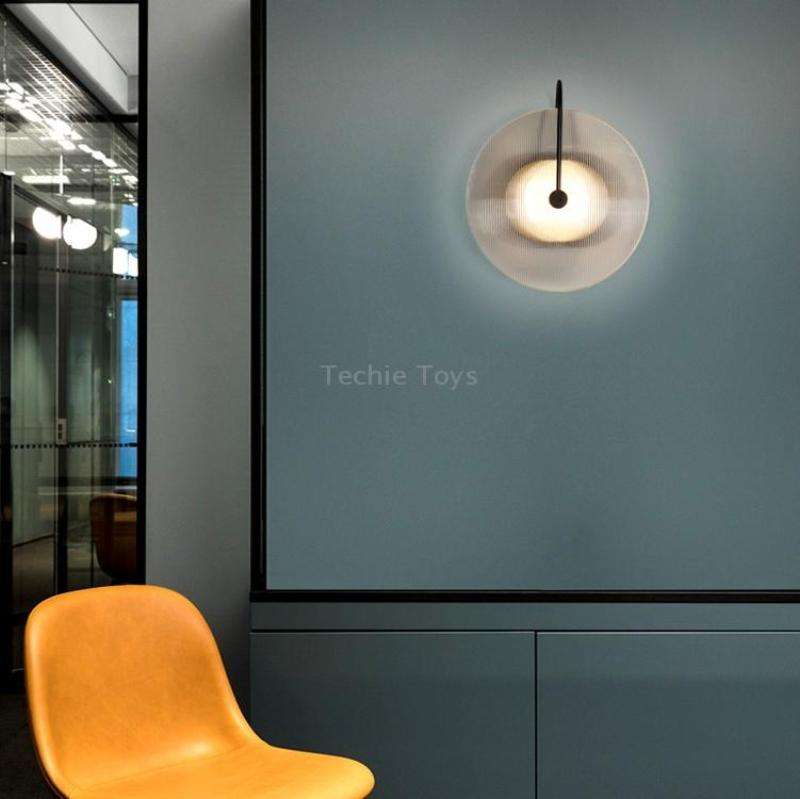 LED Glass Wall Light Corridor Light Three-color light(Black)