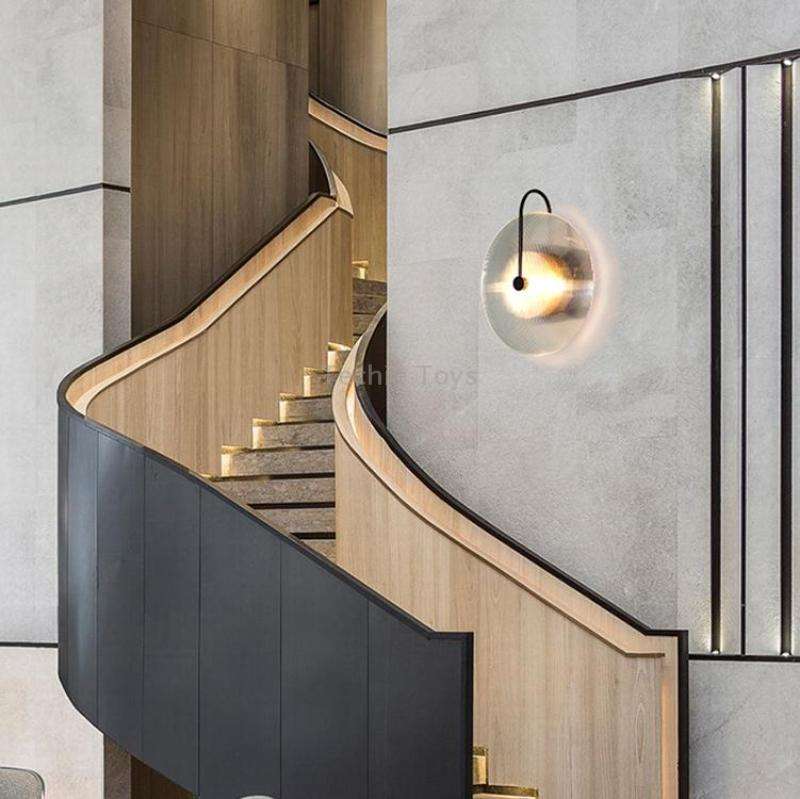 LED Glass Wall Light Corridor Light Three-color light(Black)