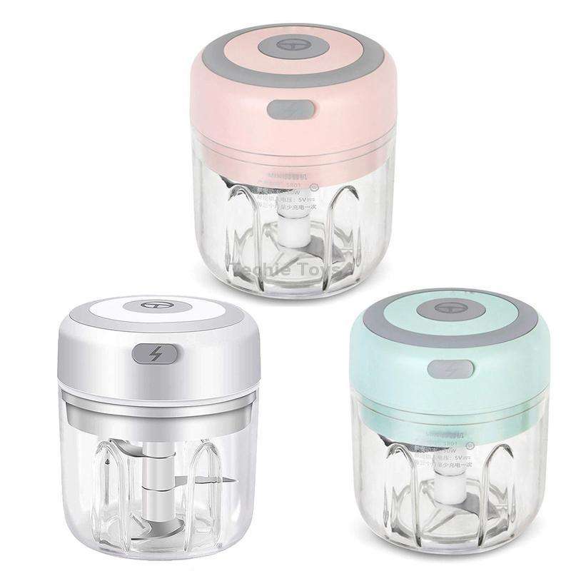 ZM-14 Household Mini Wireless Electric Garlic Masher, Colour: High Cup Pink 250ml