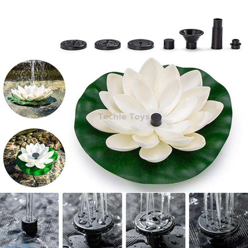 CPS30-0712A Solar Fountain Floating Views Garden Pool Water Scene, Lotus Leaf Flower Style,Color Ran