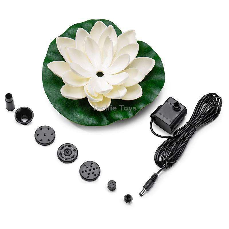 CPS30-0712A Solar Fountain Floating Views Garden Pool Water Scene, Lotus Leaf Flower Style,Color Ran