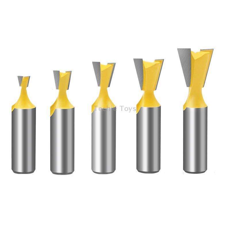 1/2 Handle Dovetail Cutter Wood Engraving Small Milling Cutter, Specification: 5 PCS/Set