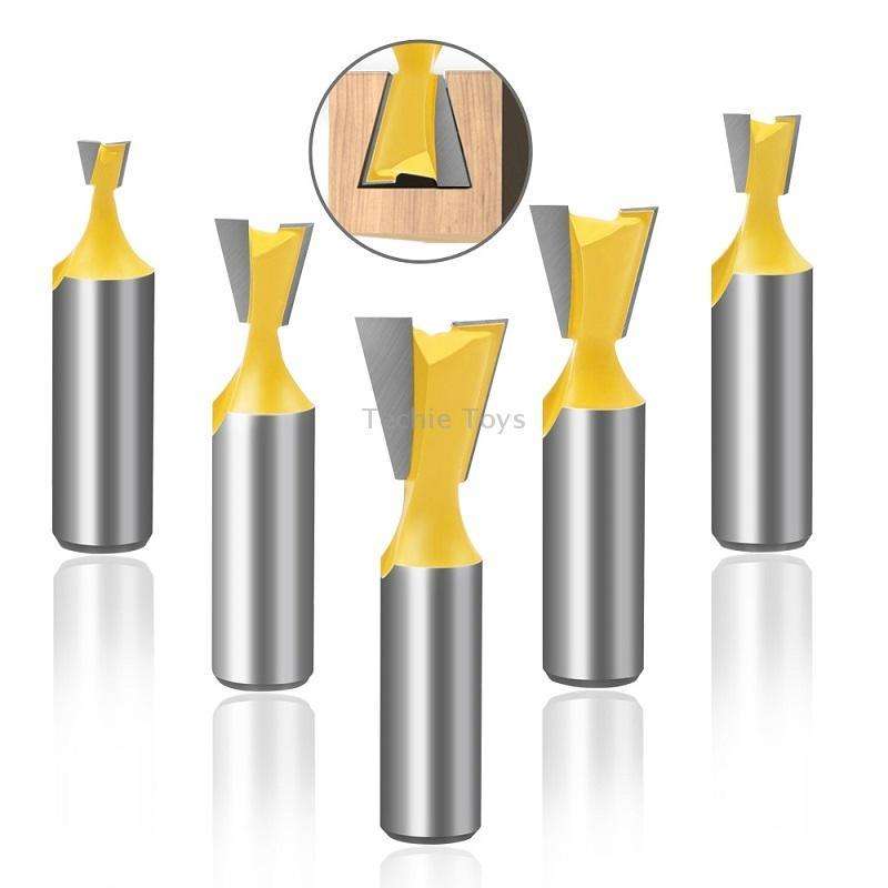 1/2 Handle Dovetail Cutter Wood Engraving Small Milling Cutter, Specification: 5 PCS/Set