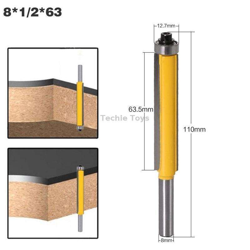 8-Handle Extended Trimming Cutter With Bearing Woodworking Line Milling Cutter, Specification: 8x1/2