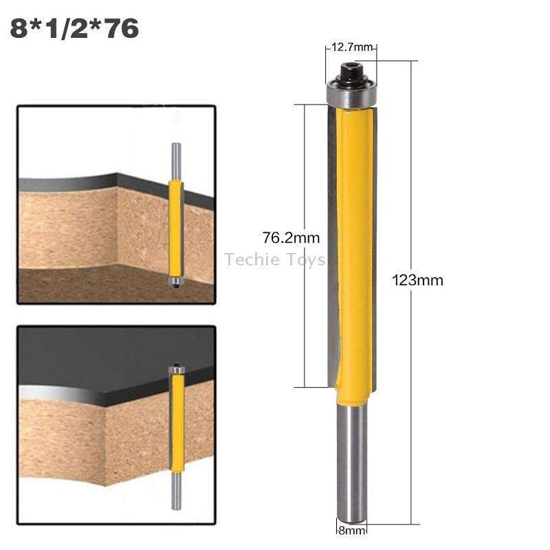8-Handle Extended Trimming Cutter With Bearing Woodworking Line Milling Cutter, Specification: 8x1/2