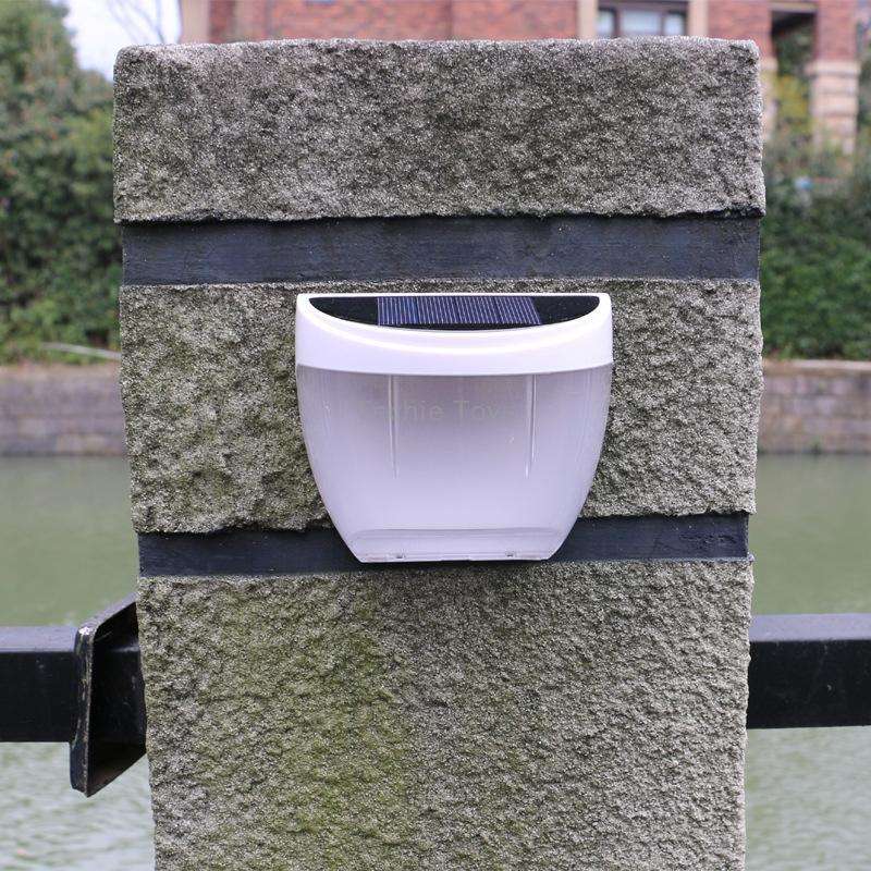 8 LED Light Control Solar Garden Wall Light Outdoor Fence Light Lawn Light Street Lamp(Warm Light)