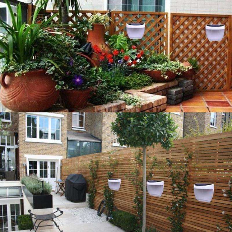 8 LED Light Control Solar Garden Wall Light Outdoor Fence Light Lawn Light Street Lamp(Warm Light)