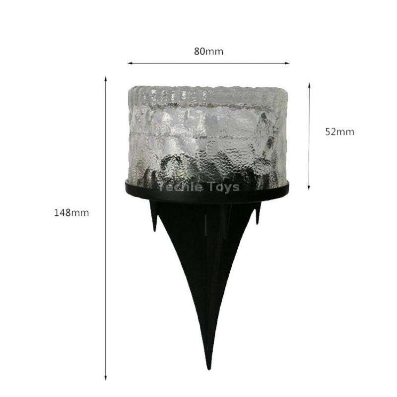 Outdoor Solar Buried Lamp Round Glass Floor Street Light Garden Ice Brick Waterproof Lamp(Warm Light