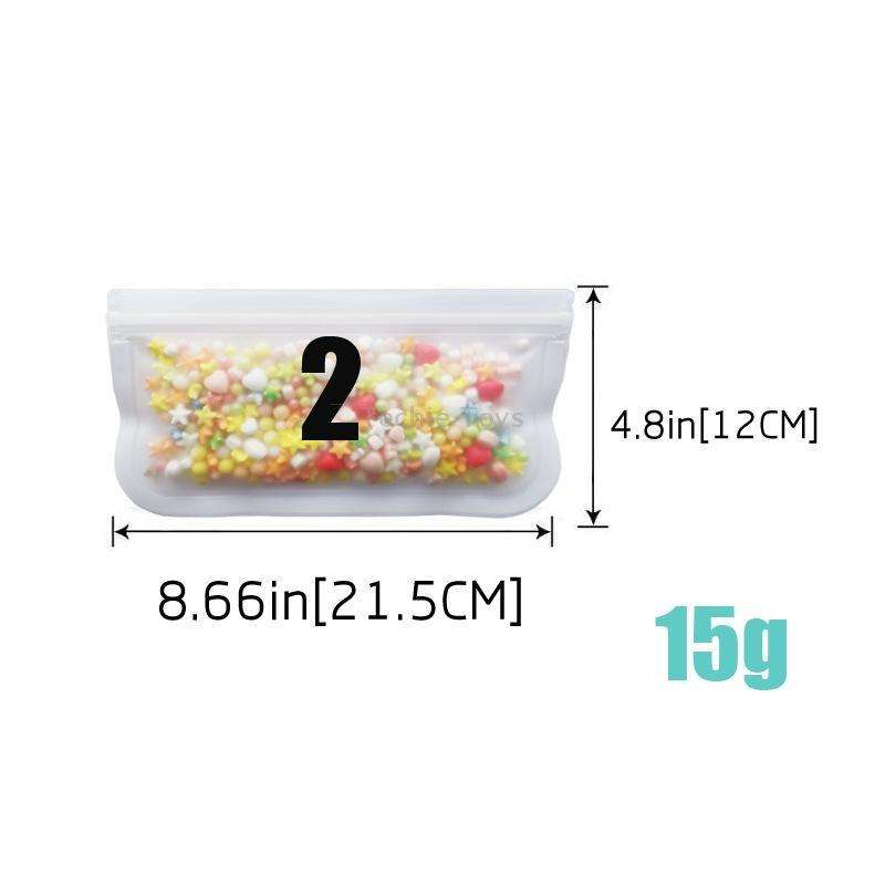 10 in 1 Translucent Frosted PEVA Food Preservation Bag Refrigerator Food Storage Bag Self-Sealing Fo