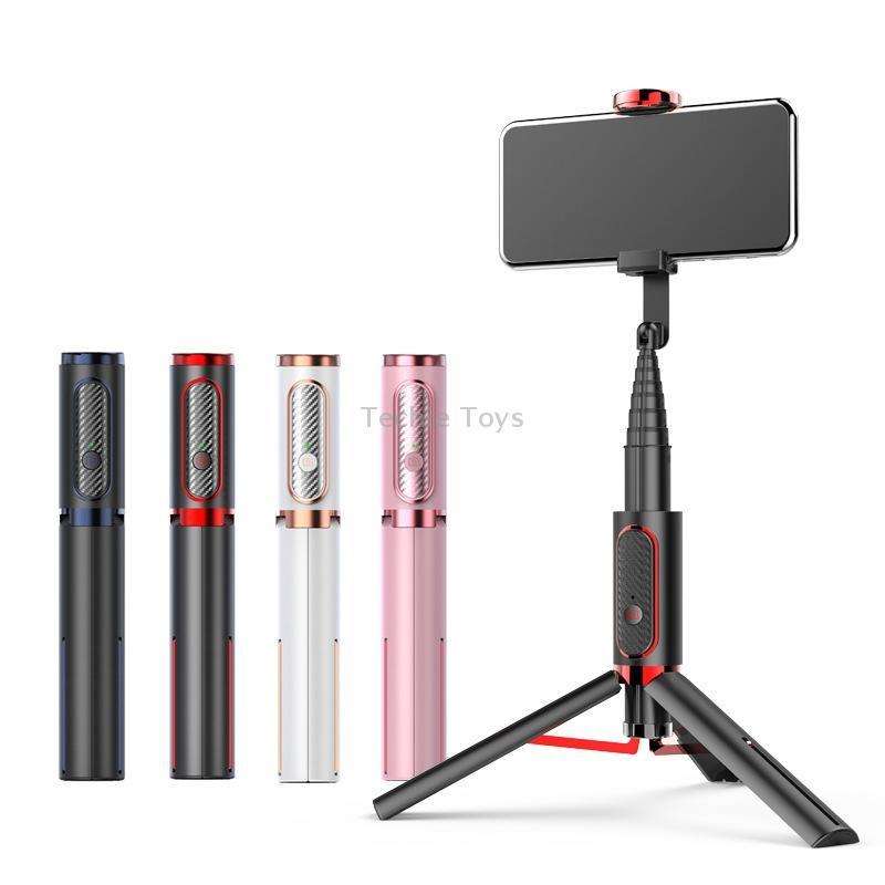 Bluetooth Selfie Stick with Tripod Multi-function Gimbal Mobile Phone Fill Light Live Support(White